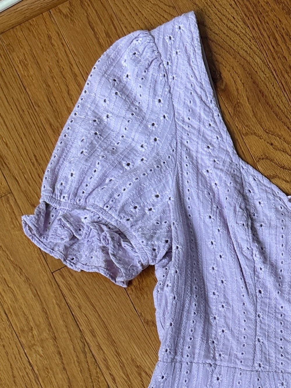 Aqua Soft Lilac Eyelet Mini Dress - Picture 6 of 6